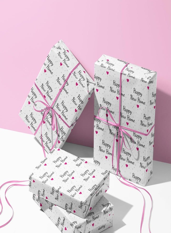 WRAPAHOLIC New Home Wrapping Paper Sheet - 6 Sheets Happy New Home with Pink Heart Design Folded Flat for Housewraming - 19.7 Inch x 27.5 Inch Per Sheet - Image 5